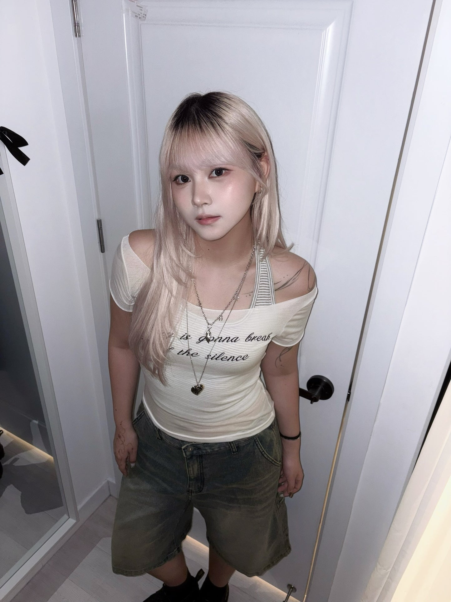Rose & Heart Sliver KR Necklace