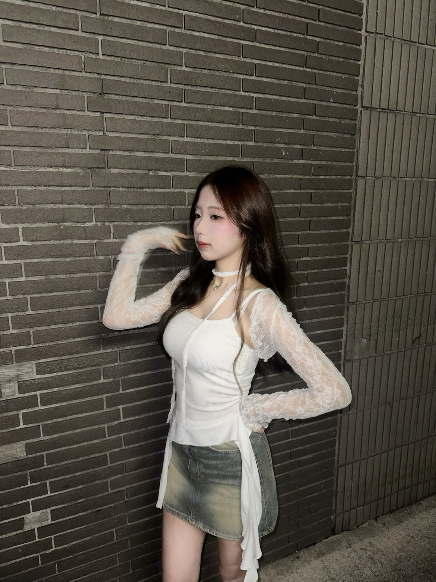 【韓式疊穿入門】不規則垂墜飄帶吊帶Padded Top
