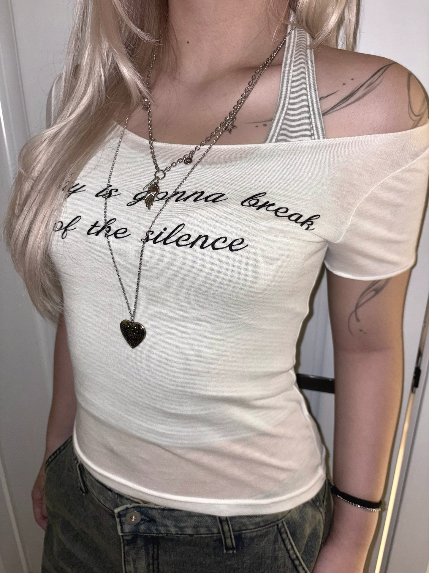 Rose & Heart Sliver KR Necklace
