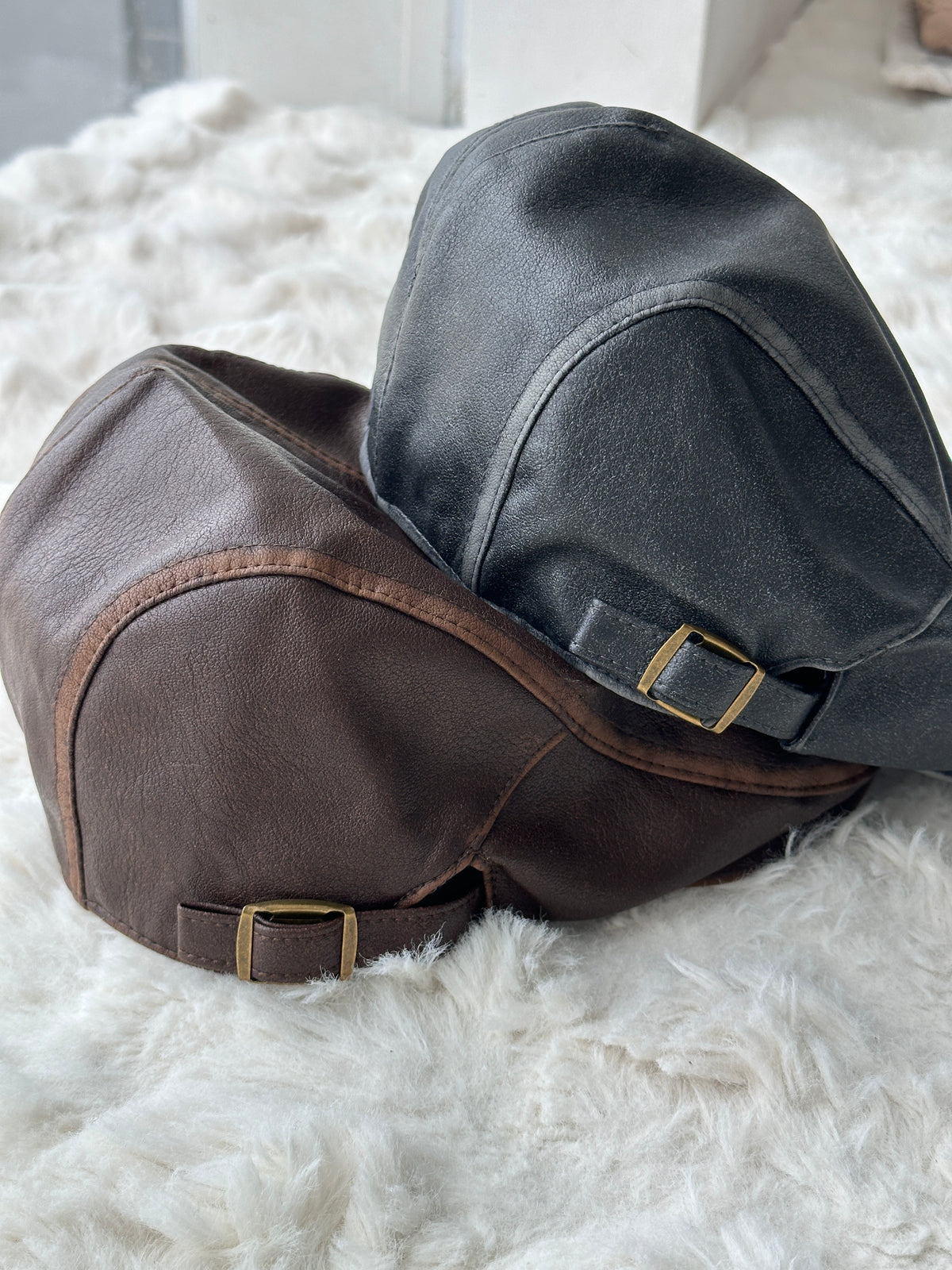 Vintage Soft Leather Flat Cap