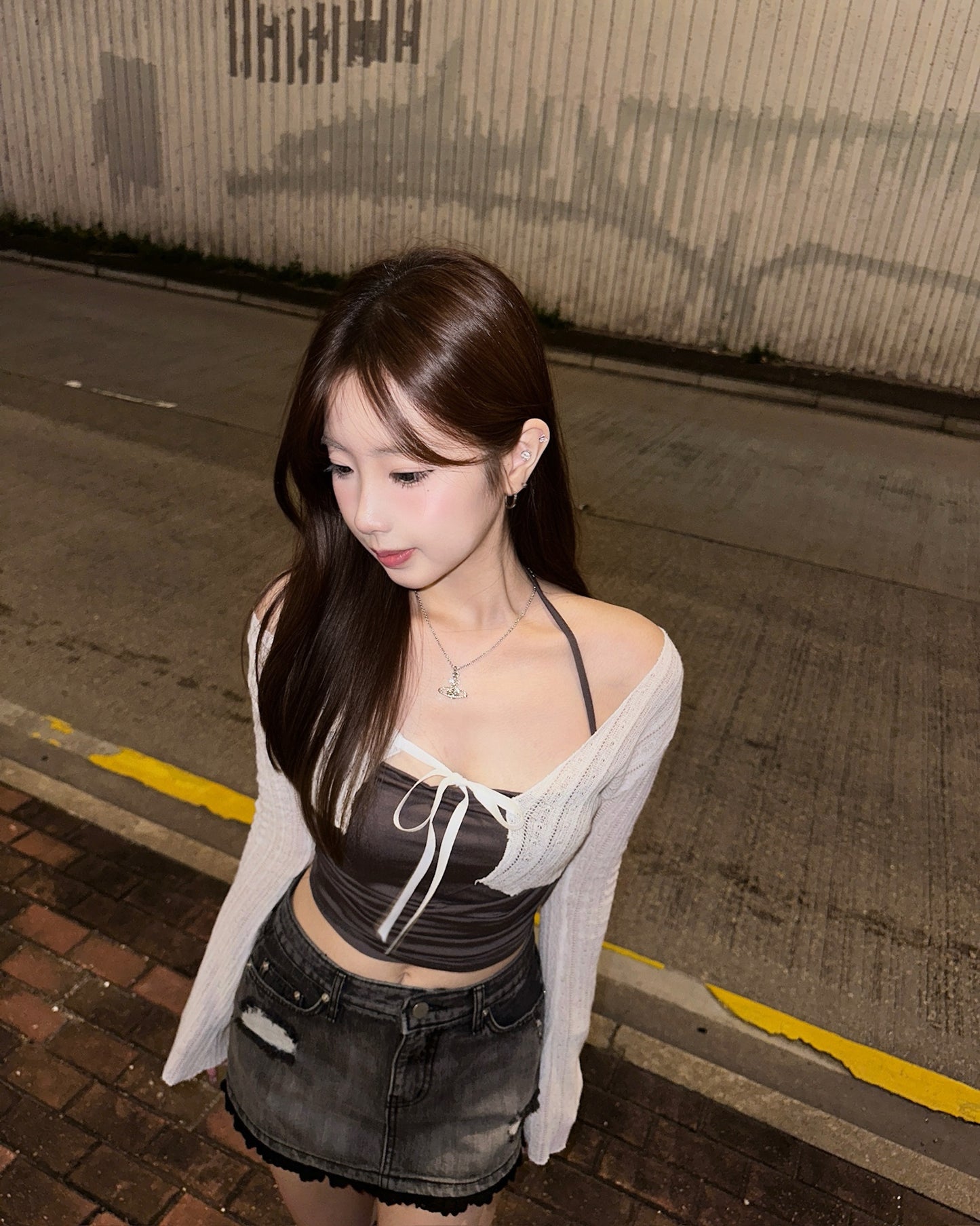 【顯瘦小外套】Taffy柔軟通花針織蝴蝶結短版外套
