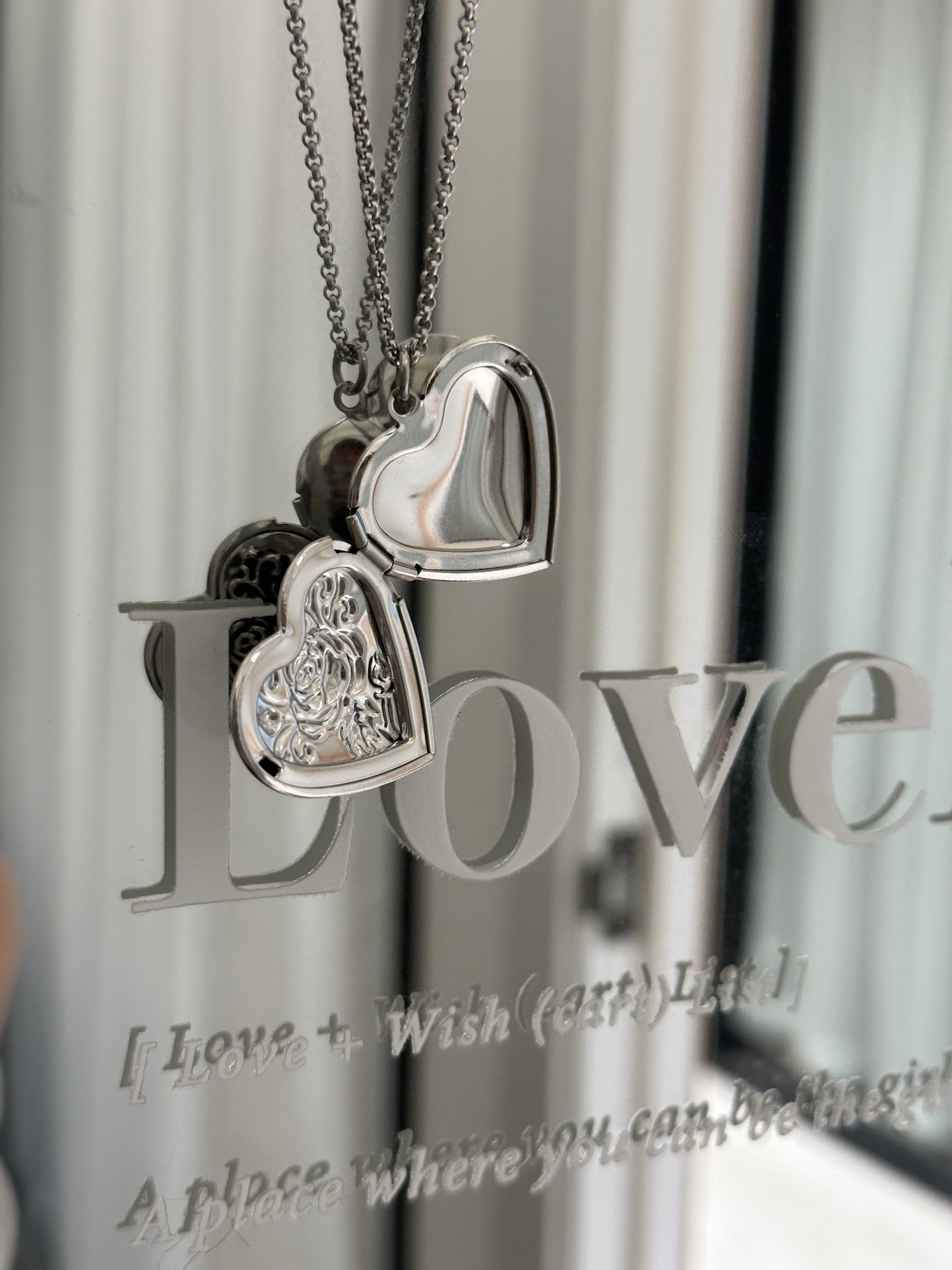 Rose & Heart Sliver KR Necklace