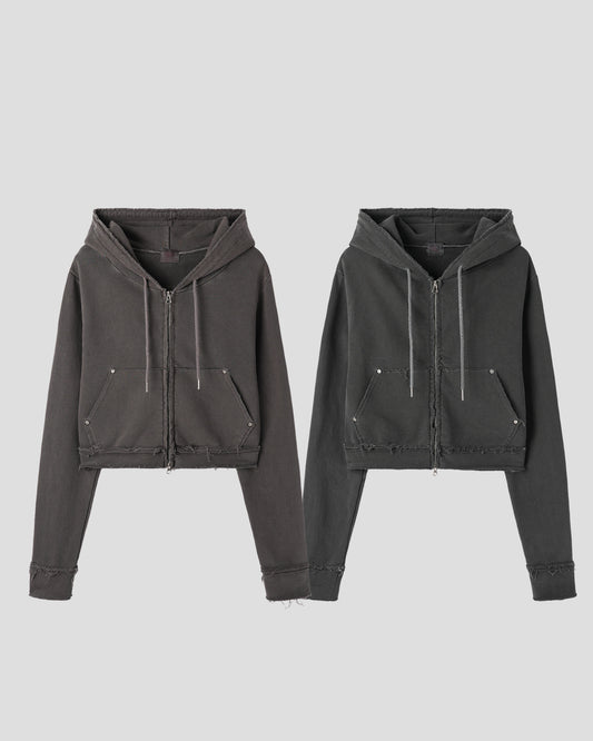 【入冬必備日常外套🍂】Dirty Fit微刷白水洗磨爛風柳釘扣連帽外套