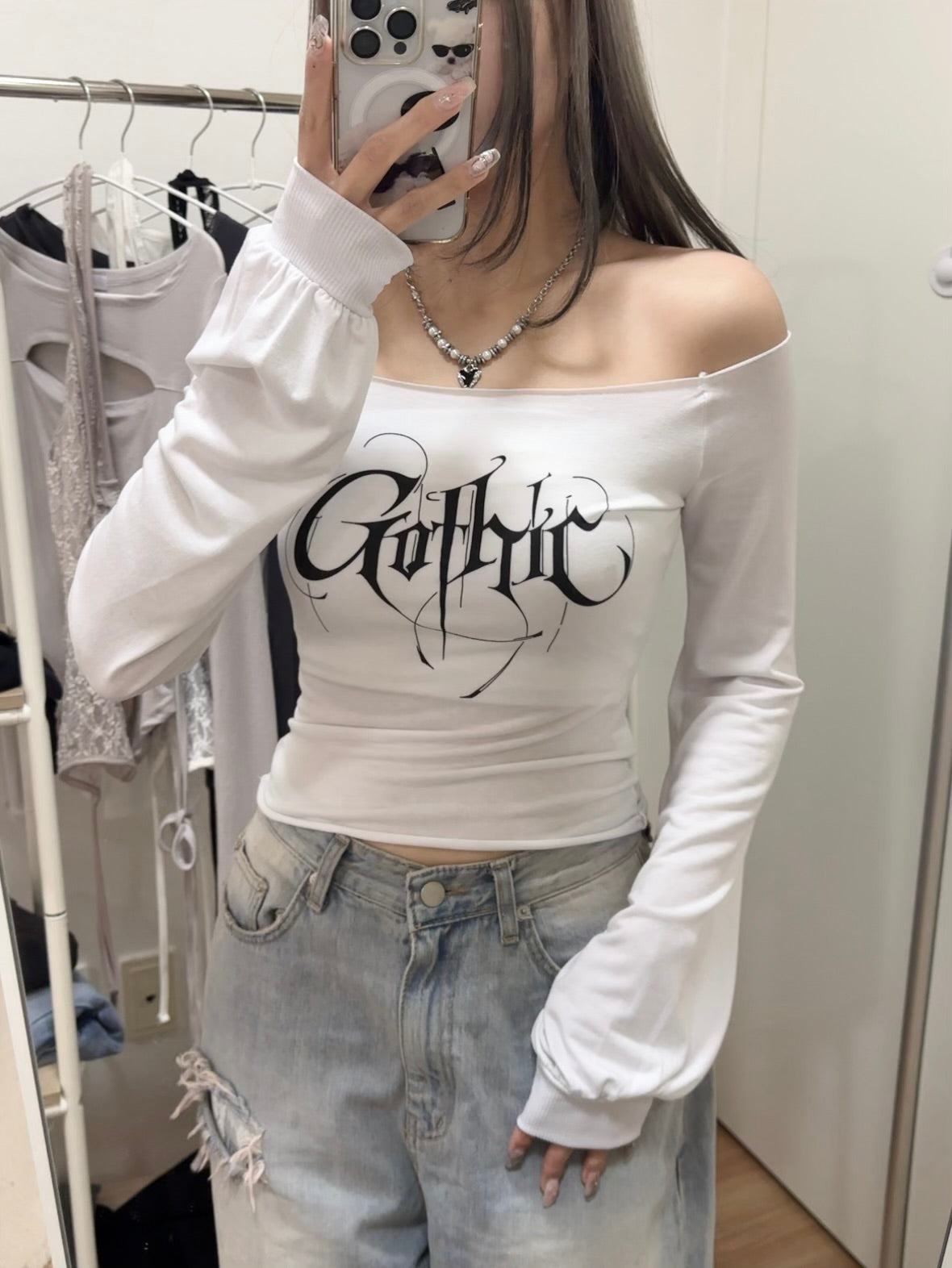 Gothic Vintage Off Shoulder Top