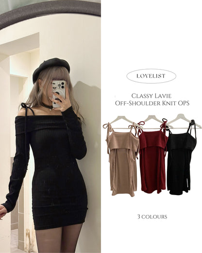 Classy Lavie Off Shoulder Knit OPS