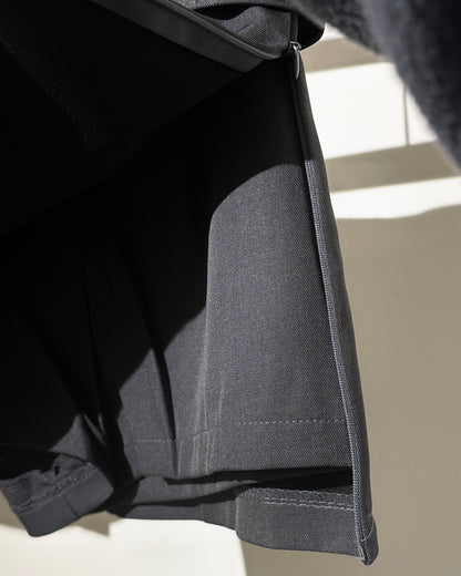 【A-line/ 包臀/ 側開衩3 in 1♡極推此裙】Minimalist 方扣腰帶高腰雙拉鍊西裝短裙