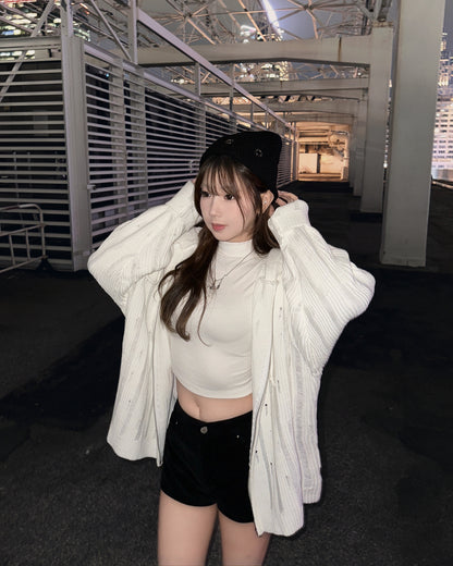 【冬日必入❄️穿搭加分】極簡Eyelet反摺軟身針織Beanie