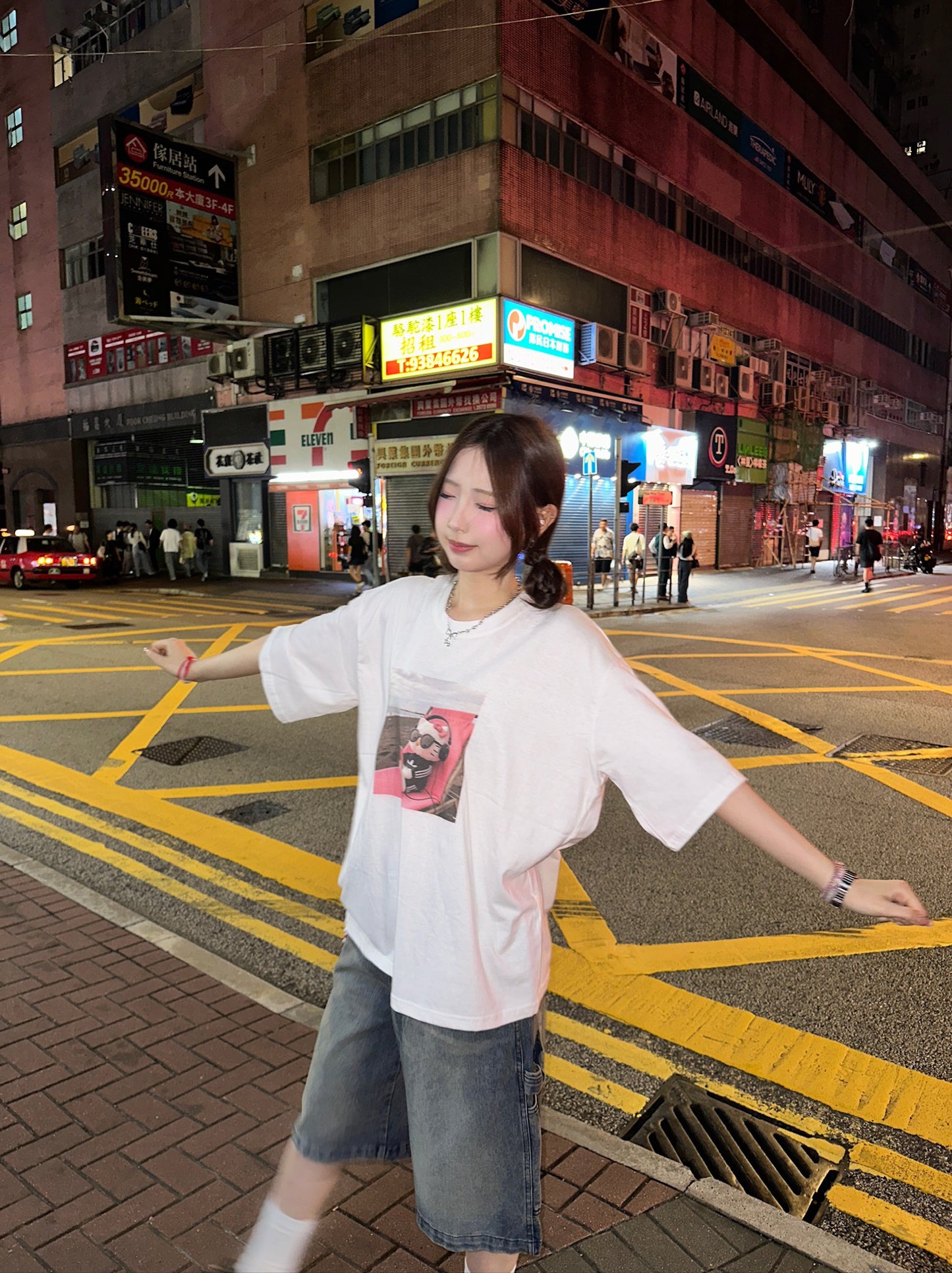 韓系Hello咪咪 Sunbathing慵懶Oversized Tee