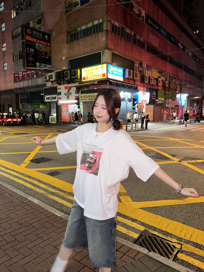 韓系Hello咪咪 Sunbathing慵懶Oversized Tee
