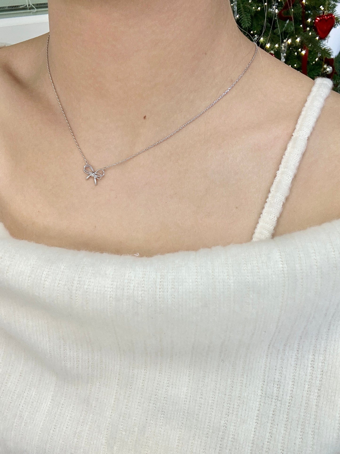 Double Sliver Bowknot Necklace