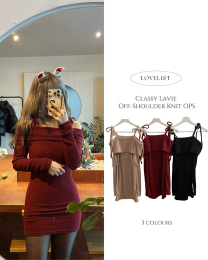 Classy Lavie Off Shoulder Knit OPS