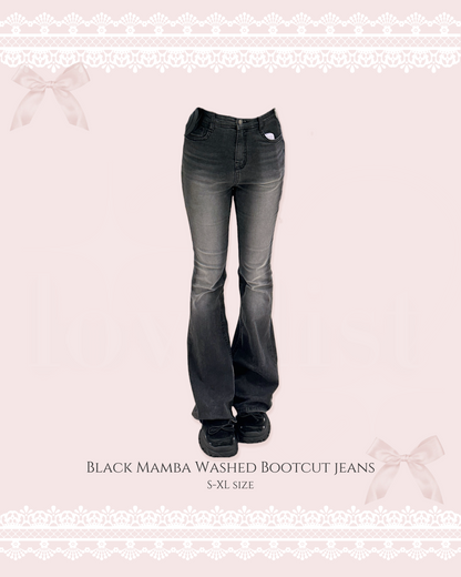 Super Stretch🖤 Black Mamba Washed Bootcut Denim