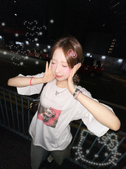 韓系Hello咪咪 Sunbathing慵懶Oversized Tee