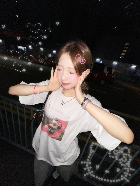 韓系Hello咪咪 Sunbathing慵懶Oversized Tee