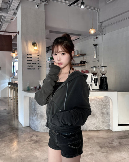 【入冬必備日常外套🍂】Dirty Fit微刷白水洗磨爛風柳釘扣連帽外套