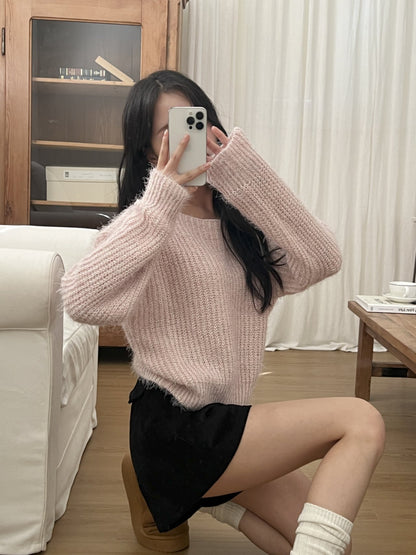 Winter Fluffy Fluffy Knit Top