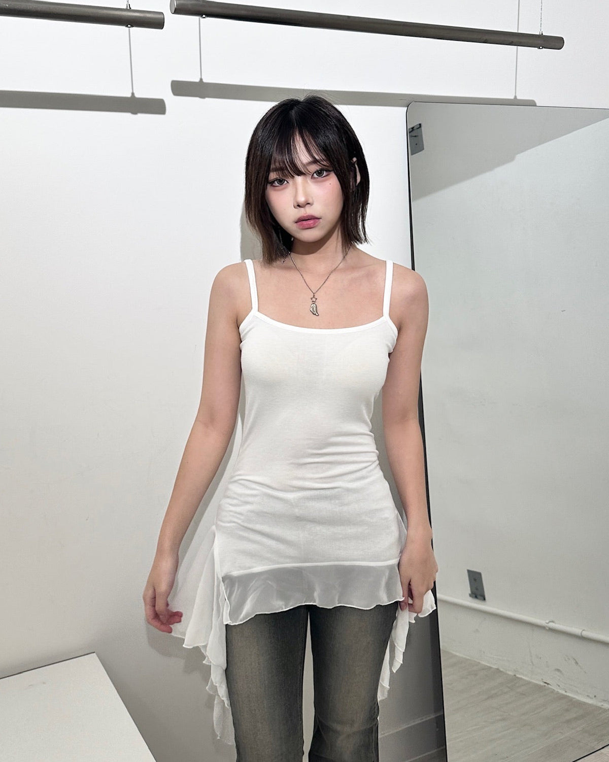 【365 Days 韓式疊穿打底必入】Airy Lightness飄逸雪紡透紗吊帶襯裙Overlay Top