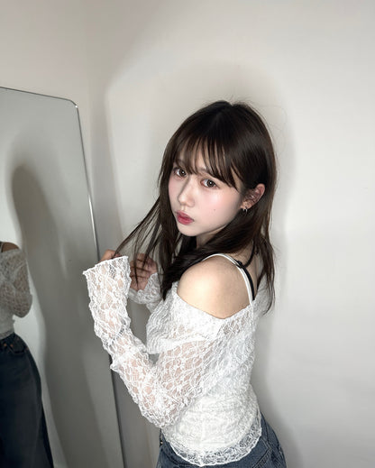 【心動約會單品♡2 ways穿法】Breathless 浪漫透膚蕾絲吊帶背心套裝
