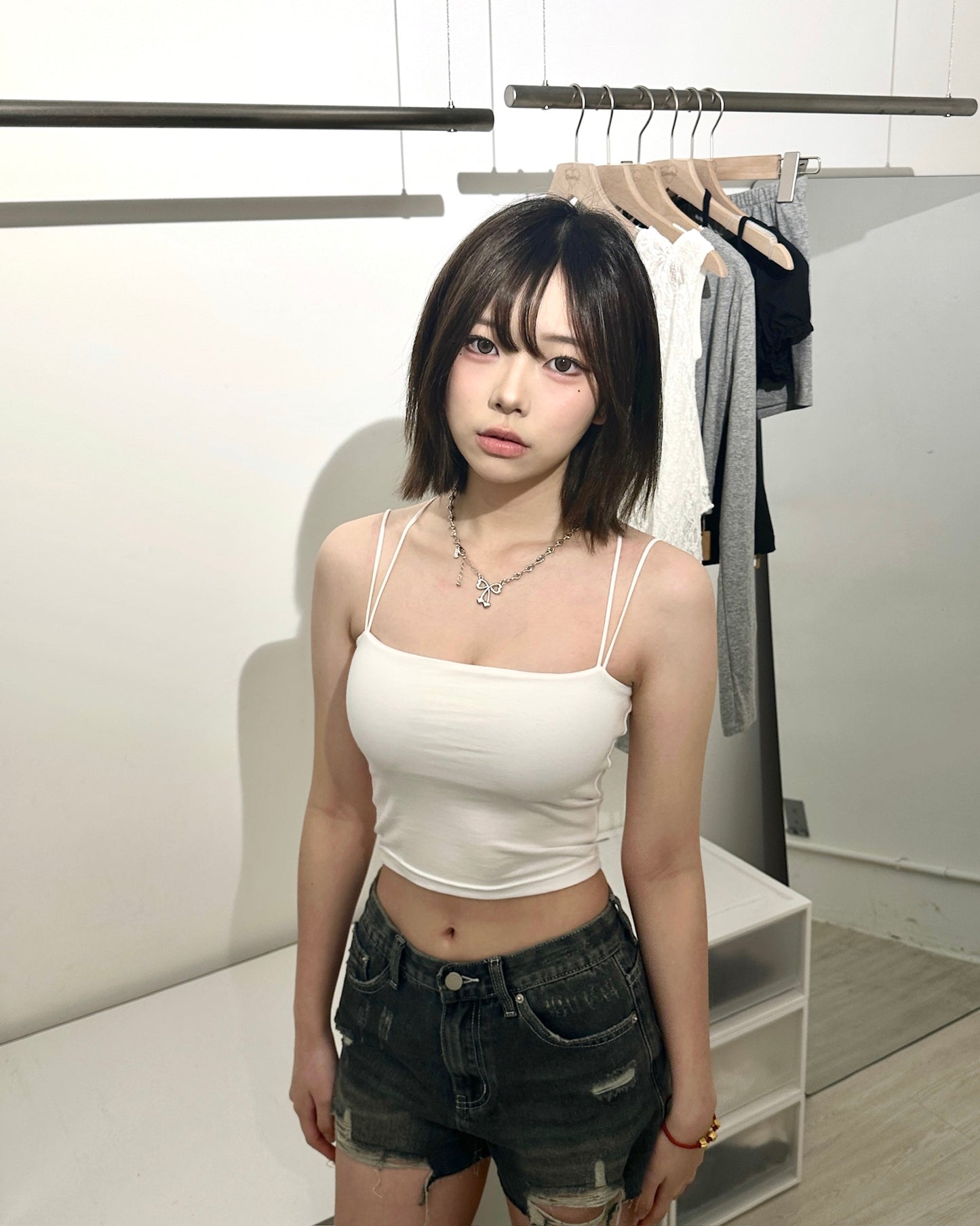 【Lovelist獨家OOTD｜ 套裝價-$88 】Pristine Polka 波點上衣+背心+短褲 3件套組合