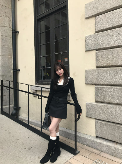 【拜年見家長❤️穩取好印象首選】韓系知性風】Office Siren 顯瘦假兩衫裇衫 Top