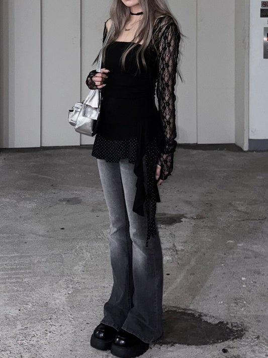 超顯瘦神褲Black Mamba Washed Bootcut Denim水洗喇叭褲