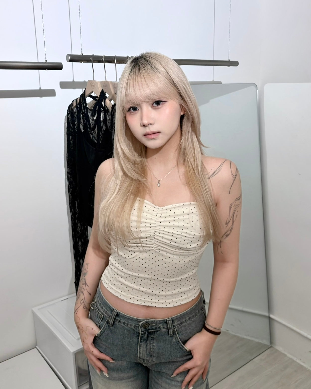 【2026波點風穿搭Must Have｜ 約會打卡必備單品】Cuddly Mermaid 波點心型抺胸Bra Top