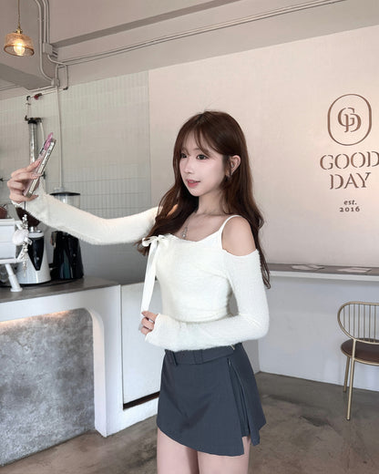 【A-line/ 包臀/ 側開衩3 in 1♡極推此裙】Minimalist 方扣腰帶高腰雙拉鍊西裝短裙