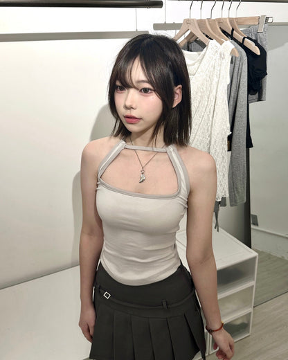 【極顯身材小性感｜3 Ways 綁法】Untamed Girl 純慾拼色修腰繞頸綁帶背心