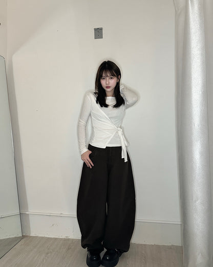 【日常百搭闊褲Pick♪】Forerver豹紋刺繡闊身彎刀褲