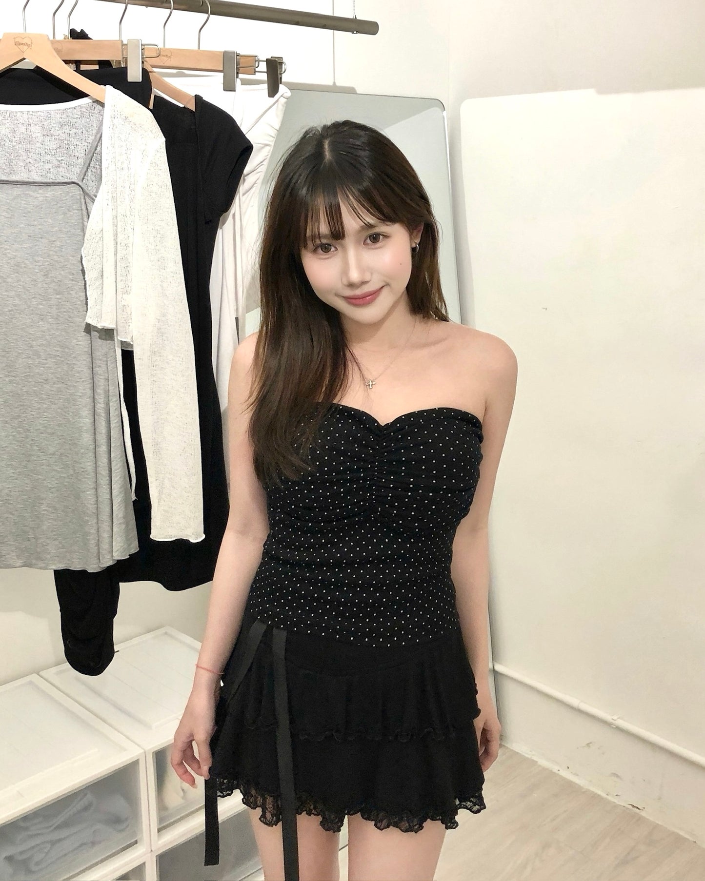 【2026波點風穿搭Must Have｜ 約會打卡必備單品】Cuddly Mermaid 波點心型抺胸Bra Top