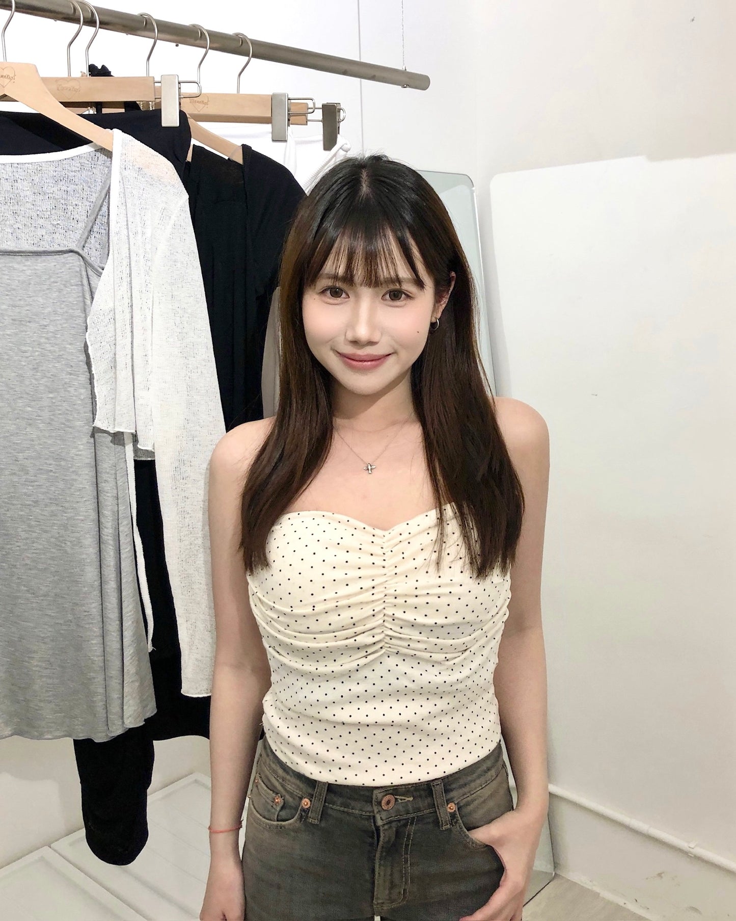 【2026波點風穿搭Must Have｜ 約會打卡必備單品】Cuddly Mermaid 波點心型抺胸Bra Top