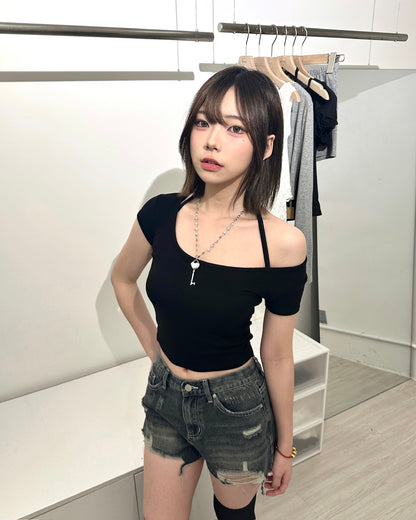 【極修身顯腰 2 ways穿法｜日常＋Gym百搭必入】Refined 後綁結修腰圓領彈力柔軟短袖T-Shirt