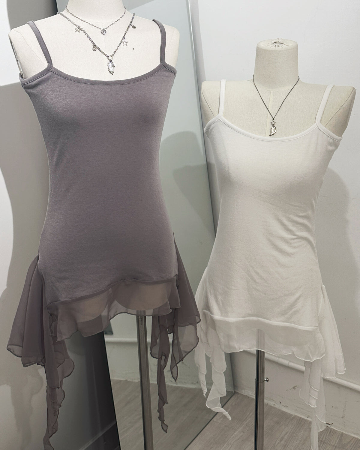 【365 Days 韓式疊穿打底必入】Airy Lightness飄逸雪紡透紗吊帶襯裙Overlay Top