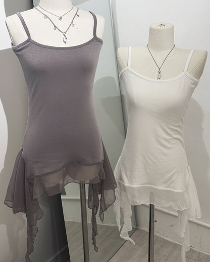 【365 Days 韓式疊穿打底必入】Airy Lightness飄逸雪紡透紗吊帶襯裙Overlay Top