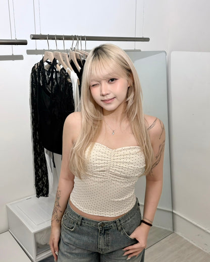 【2026波點風穿搭Must Have｜ 約會打卡必備單品】Cuddly Mermaid 波點心型抺胸Bra Top