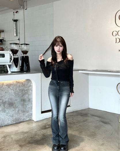 超顯瘦神褲Black Mamba Washed Bootcut Denim水洗喇叭褲