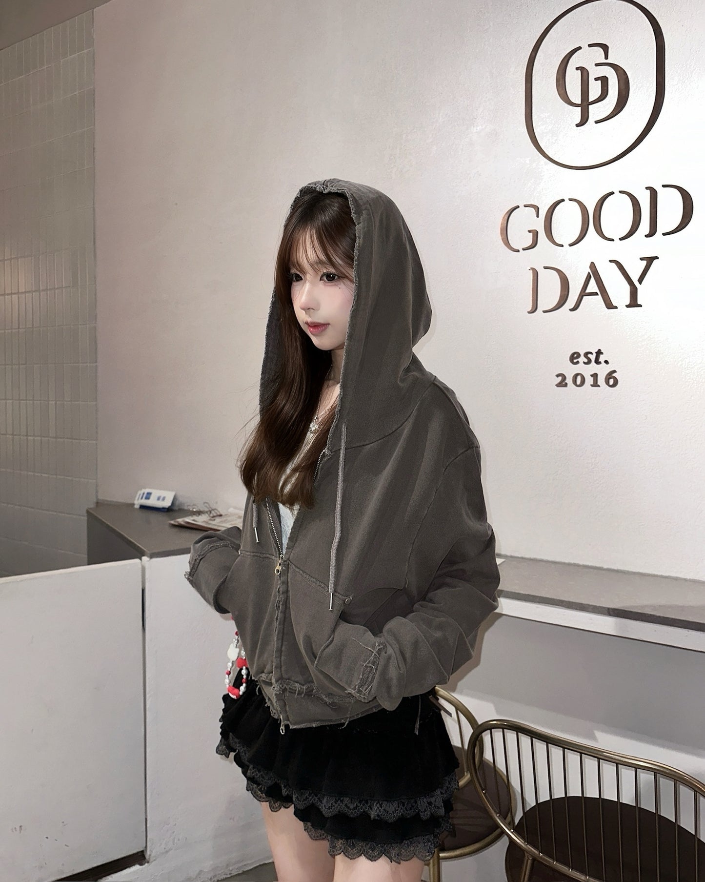 【入冬必備日常外套🍂】Dirty Fit微刷白水洗磨爛風柳釘扣連帽外套