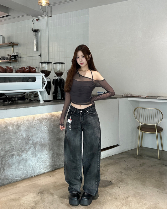 【新增Colour!!】韓版輕復古日常水洗直身低腰闊褲