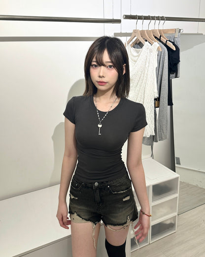 【1秒折角腰極顯身材🔥 日常＋Gym百搭必入】Sofly Touch Slim Cut 修腰圓領超彈力柔軟短袖T-Shirt
