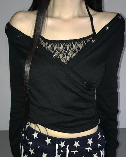 【零秒提升疊穿感🌟】韓系小性感掛脖蕾絲背心