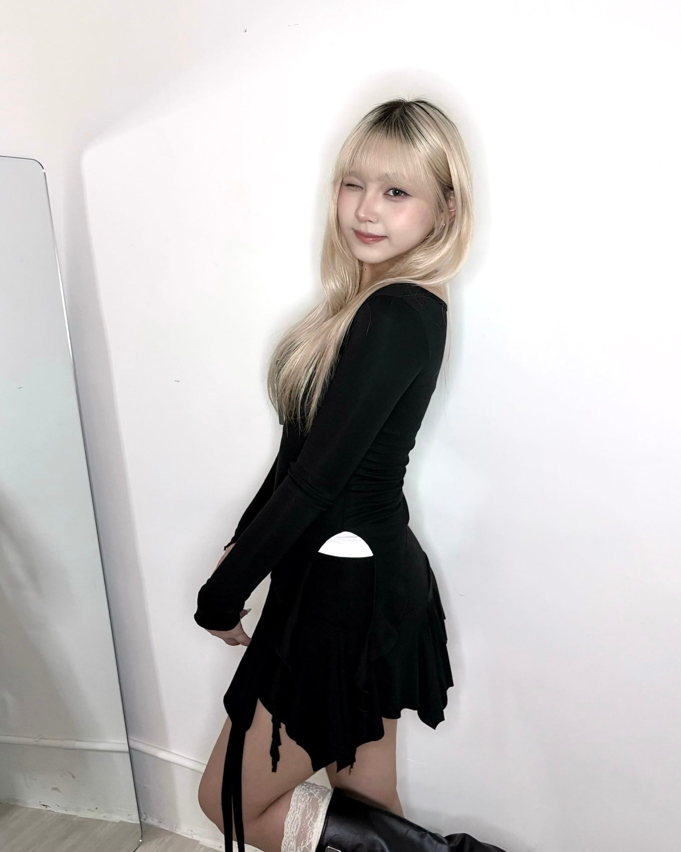 【韓式芭蕾舞風疊穿🩰氣質顯身材3 in 1】Soft Spoken 側開叉垂墜吊帶U領Top