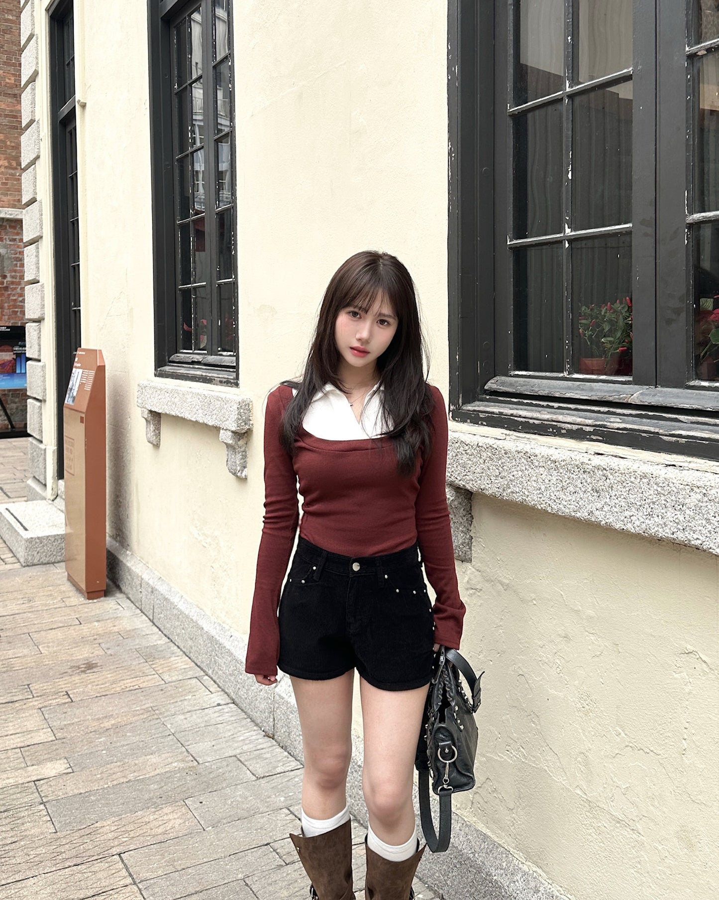 【拜年見家長❤️穩取好印象首選】韓系知性風】Office Siren 顯瘦假兩衫裇衫 Top