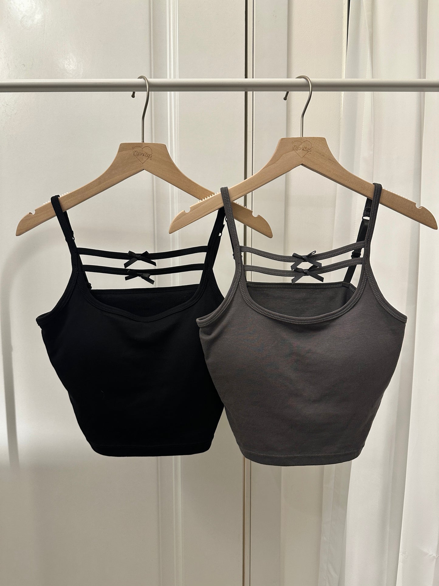 【可調節長度】雙蝴蝶結短版Bra Top