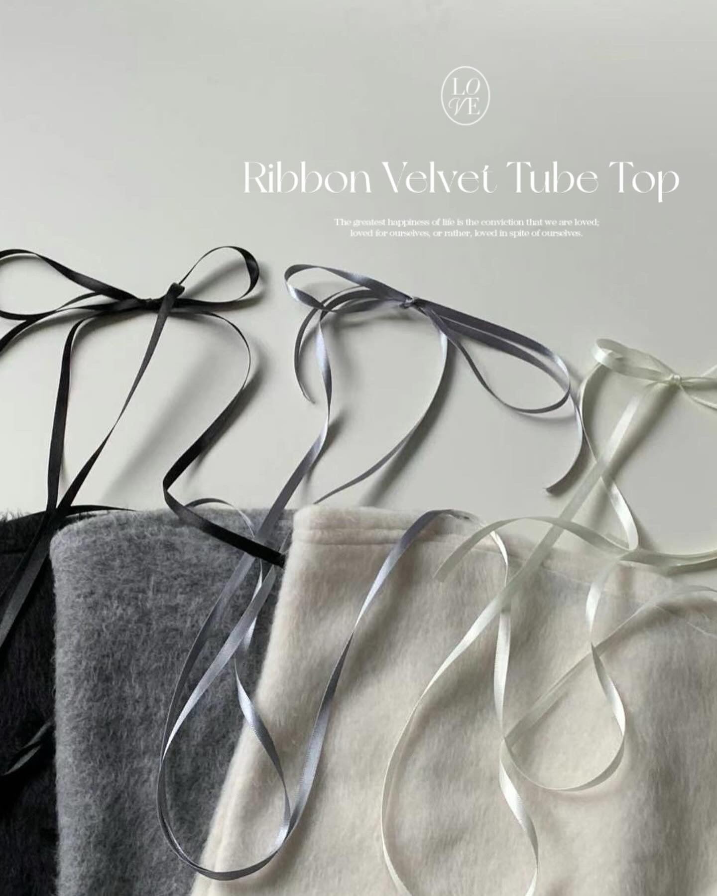 Velvet Ribbon Tube Top