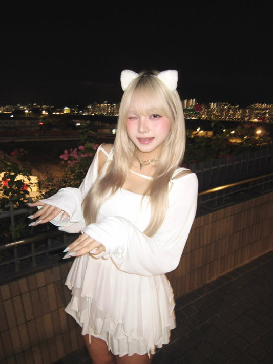 【Halloween預購 主打Twinkle Fairy網紗不規則層次高腰幼肩吊帶＋透紗頸巾Set＋外套＋裙 $599/套🎃】