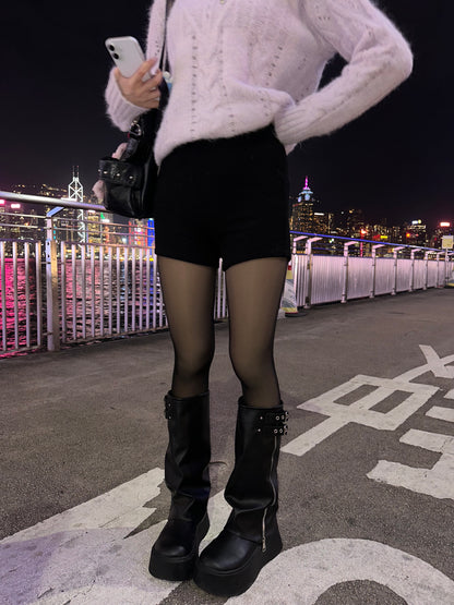 【韓妹人人必有❄️冬天必買打底】 強烈推薦包色！Warm Up抓絨打底高腰針織短褲