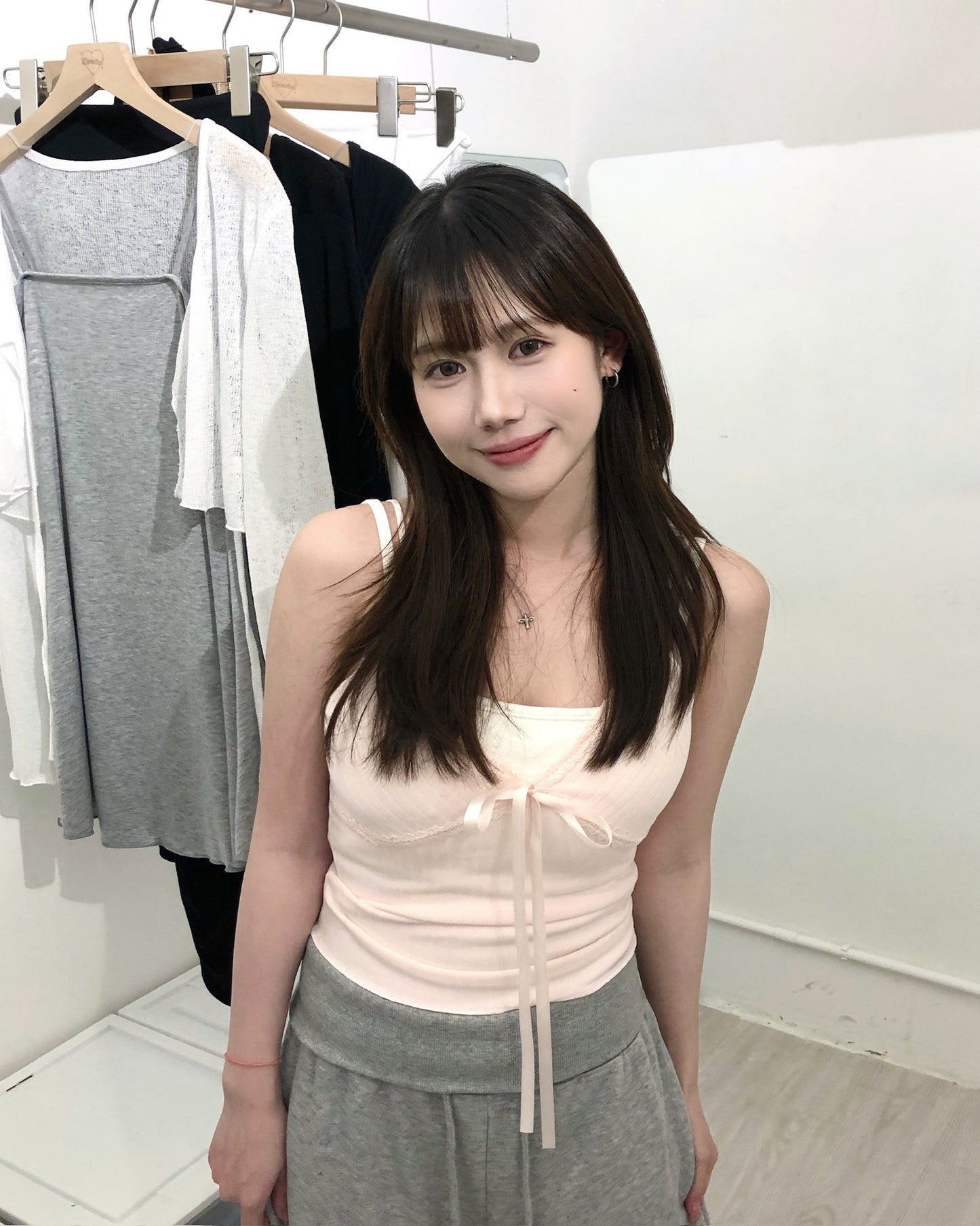 【韓網熱賣同款｜365 Days百搭必入 】Lovesick 純慾感絲帶蝴蝶結蕾絲Bra Top（可調節長度）