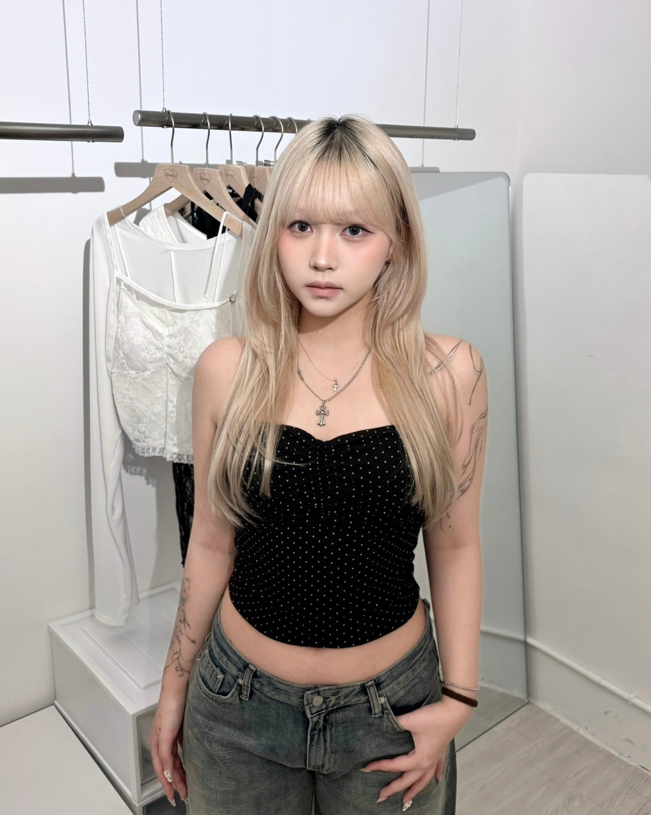 【2026波點風穿搭Must Have｜ 約會打卡必備單品】Cuddly Mermaid 波點心型抺胸Bra Top