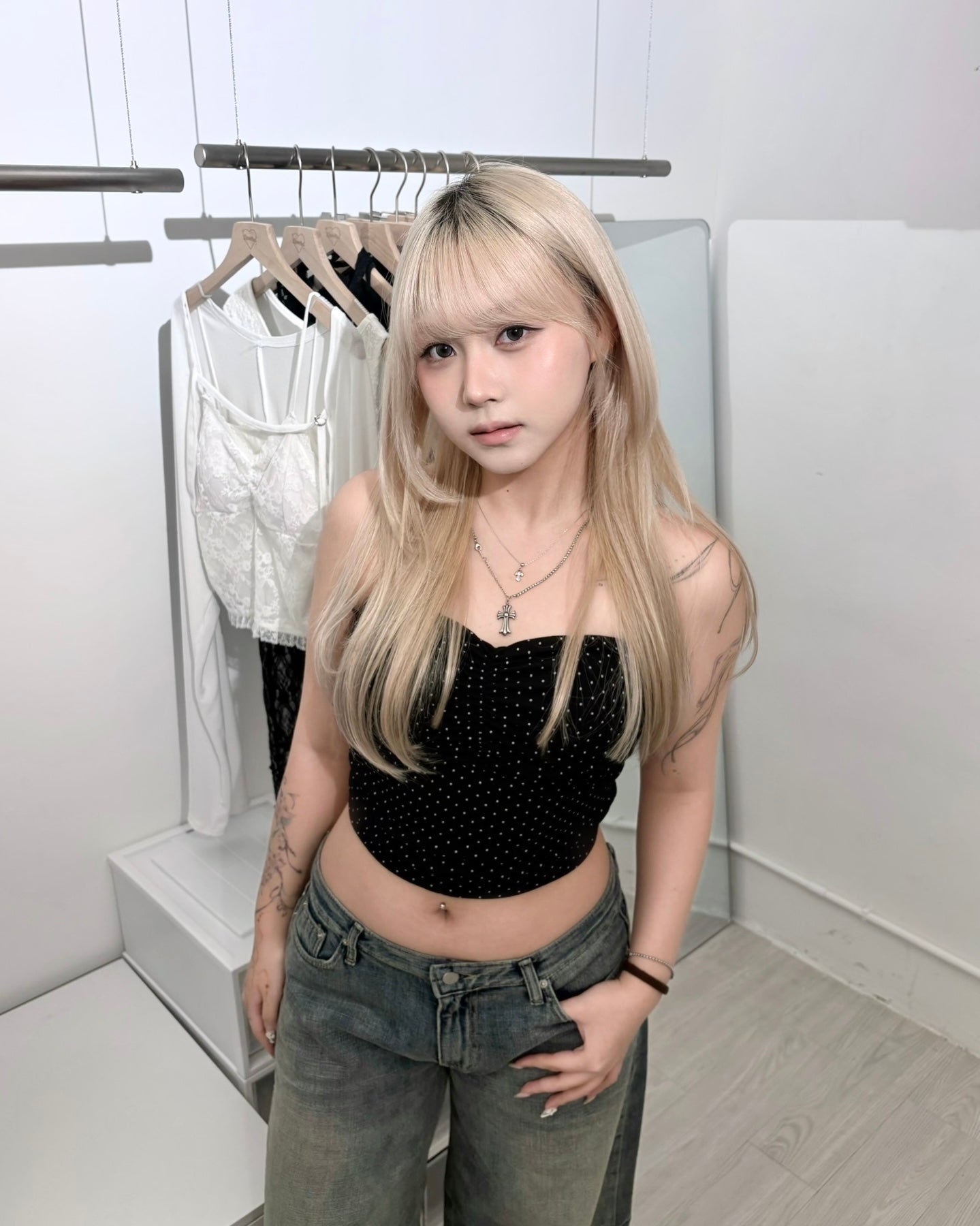 【2026波點風穿搭Must Have｜ 約會打卡必備單品】Cuddly Mermaid 波點心型抺胸Bra Top