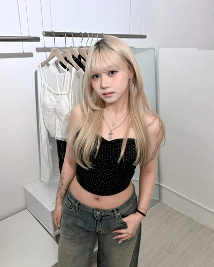 【2026波點風穿搭Must Have｜ 約會打卡必備單品】Cuddly Mermaid 波點心型抺胸Bra Top
